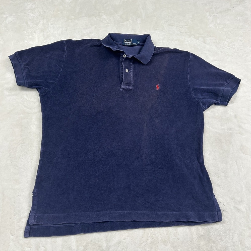 Polo Ralph Lauren Polo Shirt Mens M Blue Short Sleeve Cotton Pony Logo
